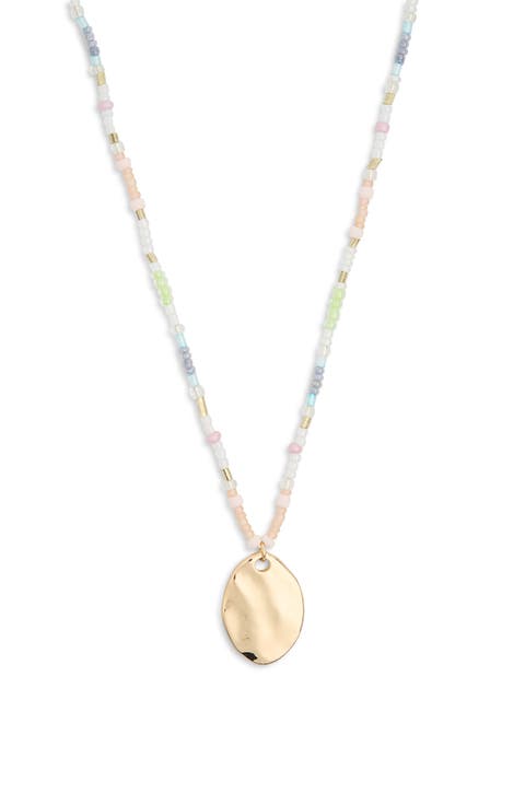 Seed Bead Medallion Pendant Necklace
