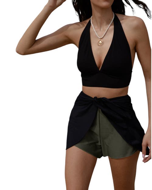 Biliblond Almog Shorts In Olive Black