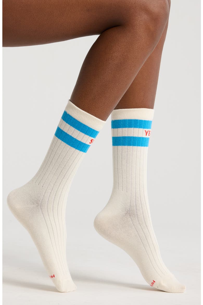 The Half Step Crew Socks, Main, color, YEAH SURE