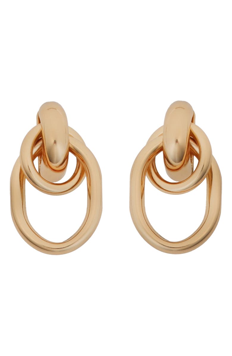 Panacea Stacked Oval Link Earrings, Main, color, Gold