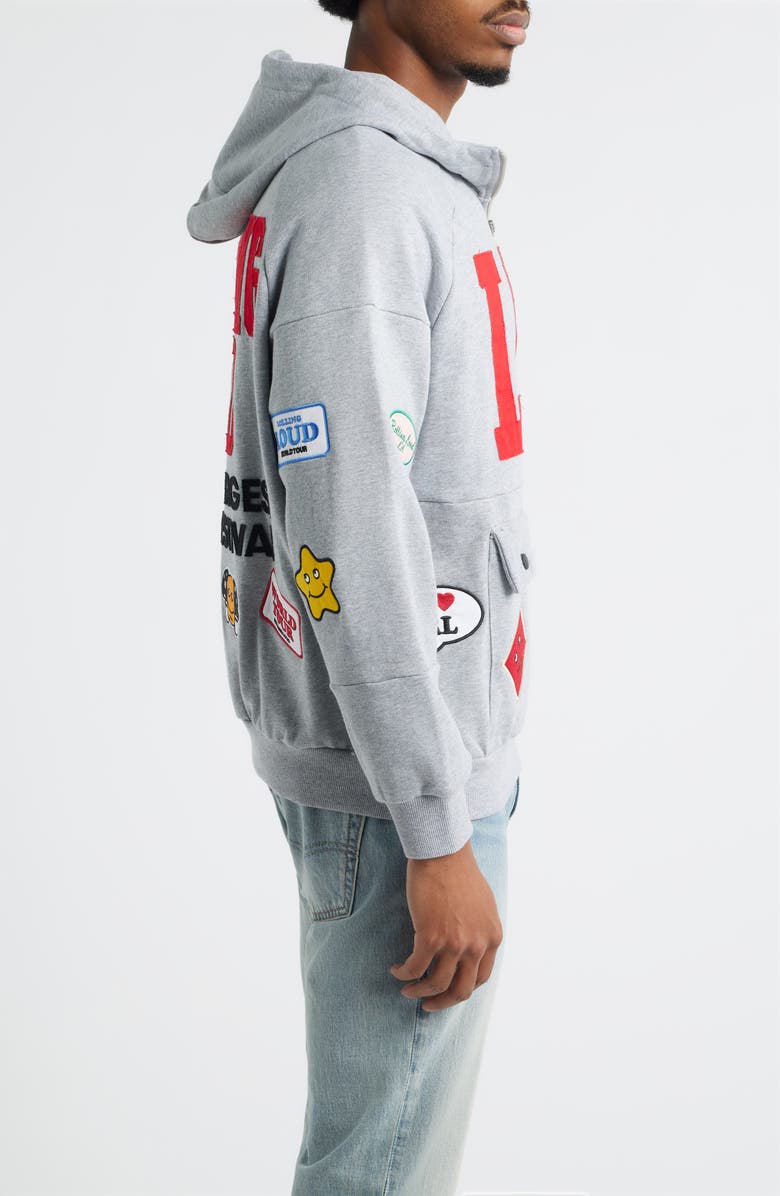 Rolling Loud Patched Up Half Zip Hoodie, Alternate, color, Grey