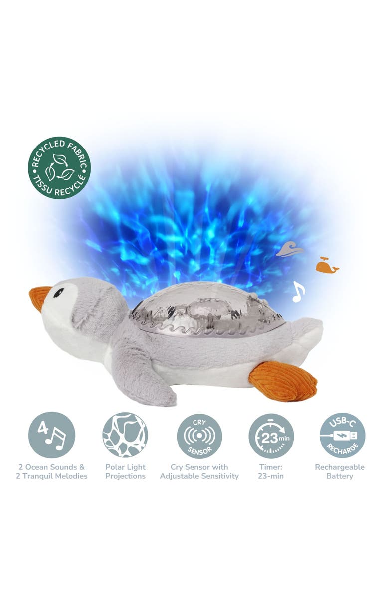 Cloud B Tranquil Penguin - Nightlight Projector toy & Soothing Sound Machine for Better Sleep, Main, color, Grey
