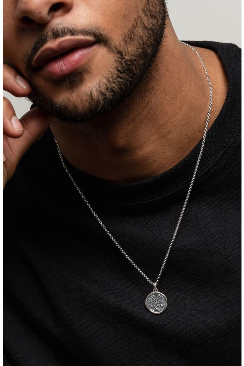Men's Tree of Life Talisman Necklace, Alternate, color, Sterling Silver
