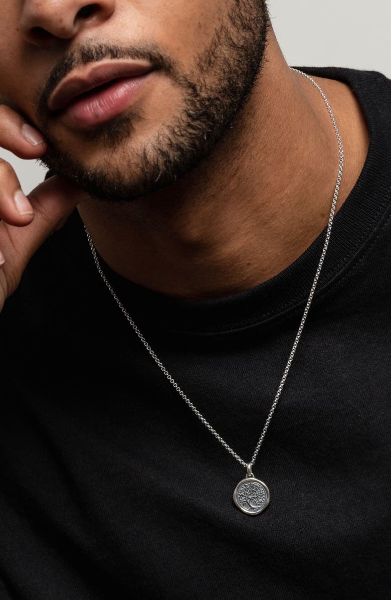 Dower & Hall Men's Tree of Life Talisman Necklace, Alternate, color, Sterling Silver