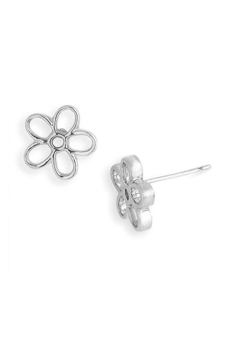 Daisy Stud Earrings, Main, color, SILVER