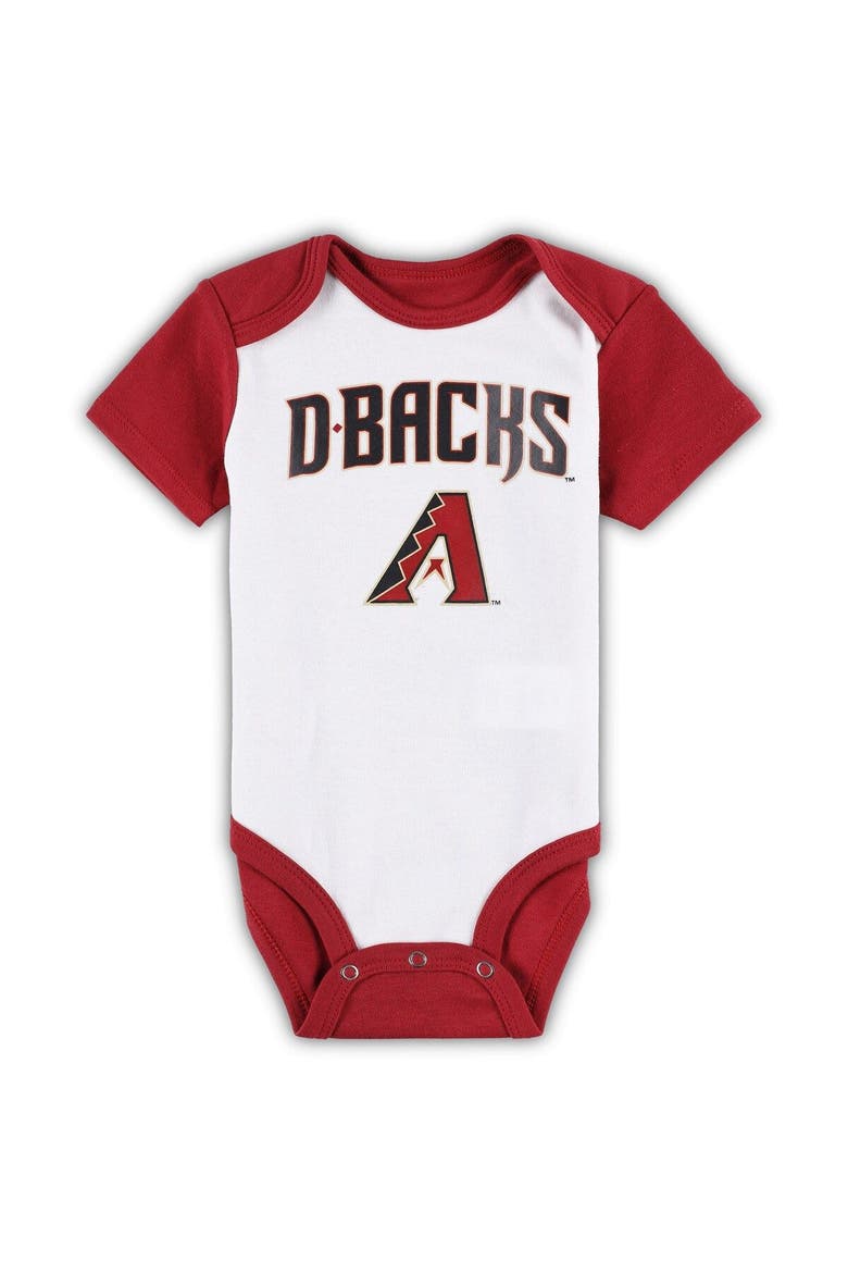 Infant White/Heather Gray Arizona Diamondbacks Two-Pack Little Slugger Bodysuit Set, Alternate, color, White