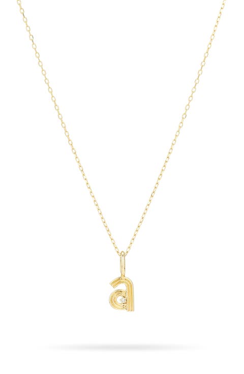 Groovy Diamond Initial Mini Charm Necklace