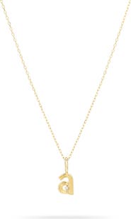 Adina Reyter Groovy Diamond Initial Mini Charm Necklace