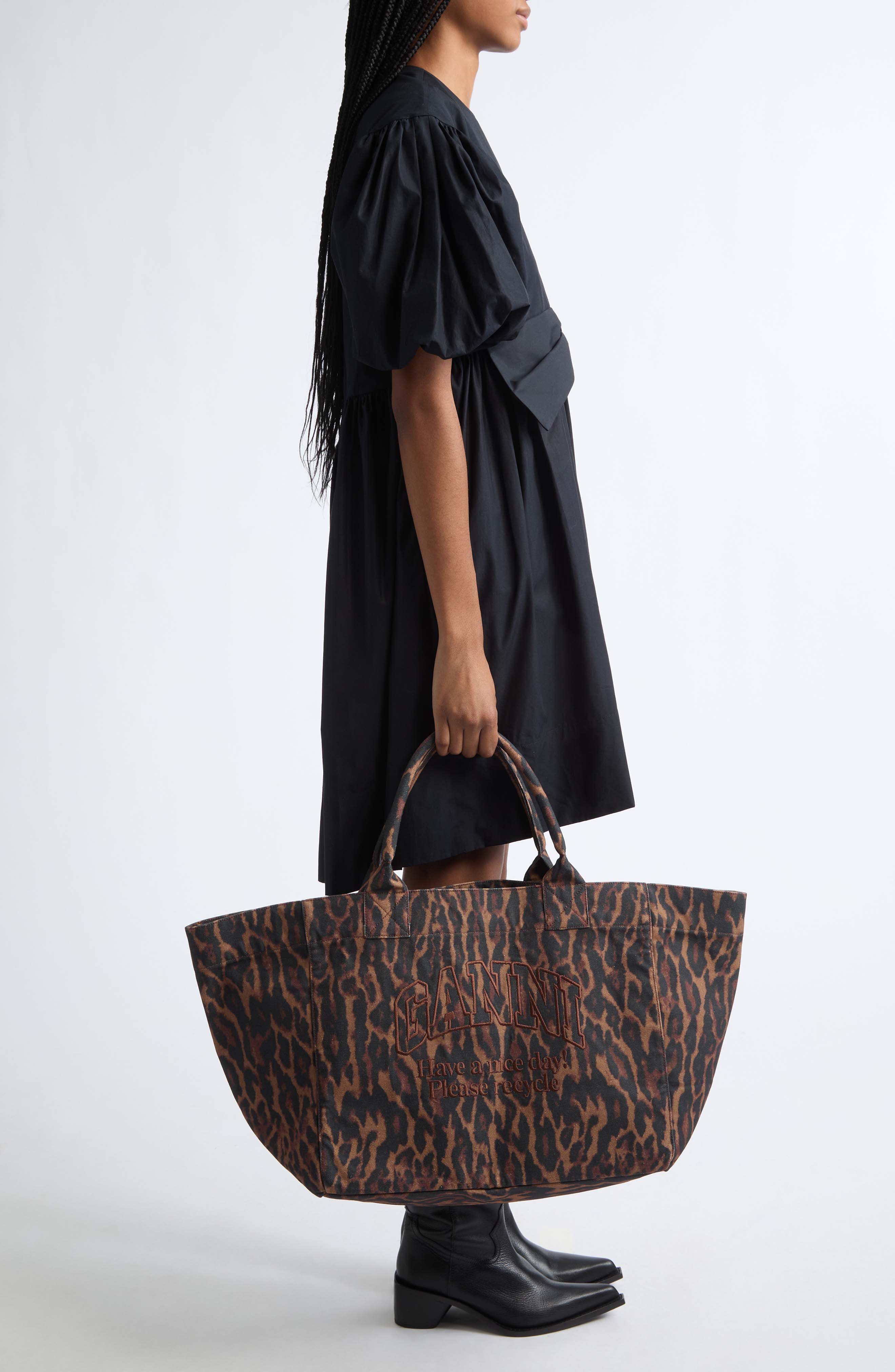 XXL Easy Shopper Leopard Print Tote, Alternate, color, AUTUMN MAPLE