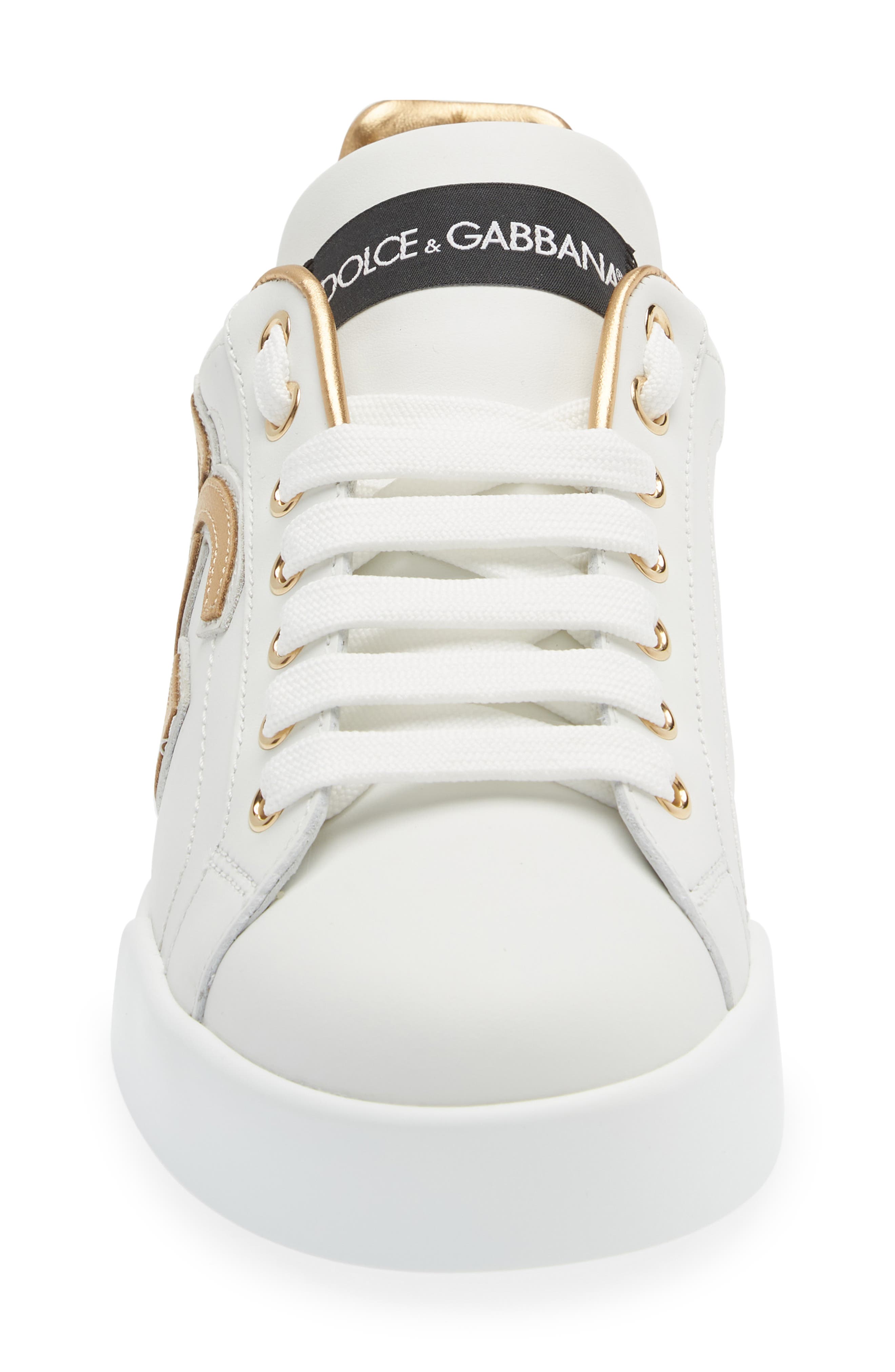 Dolce&Gabbana Portofino Sneaker, Alternate, color, White/ Gold