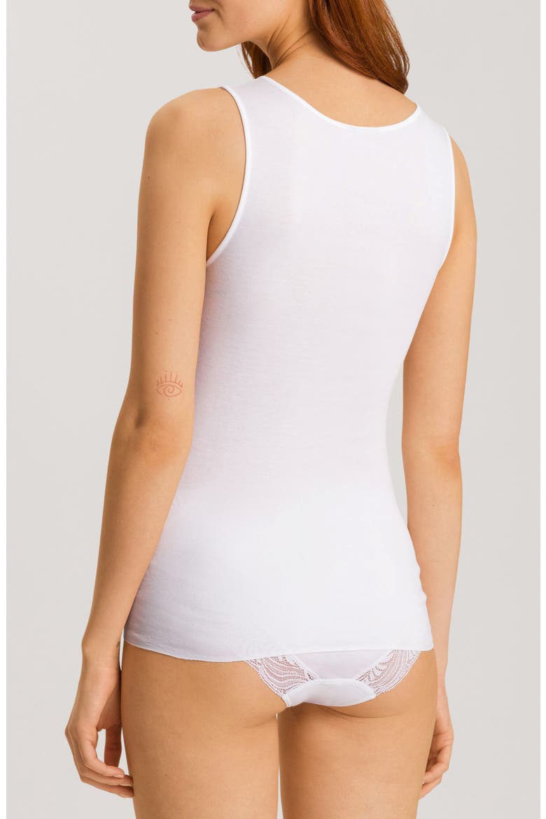 Cotton Delight Lace Trim Tank Top, Alternate, color, WHITE