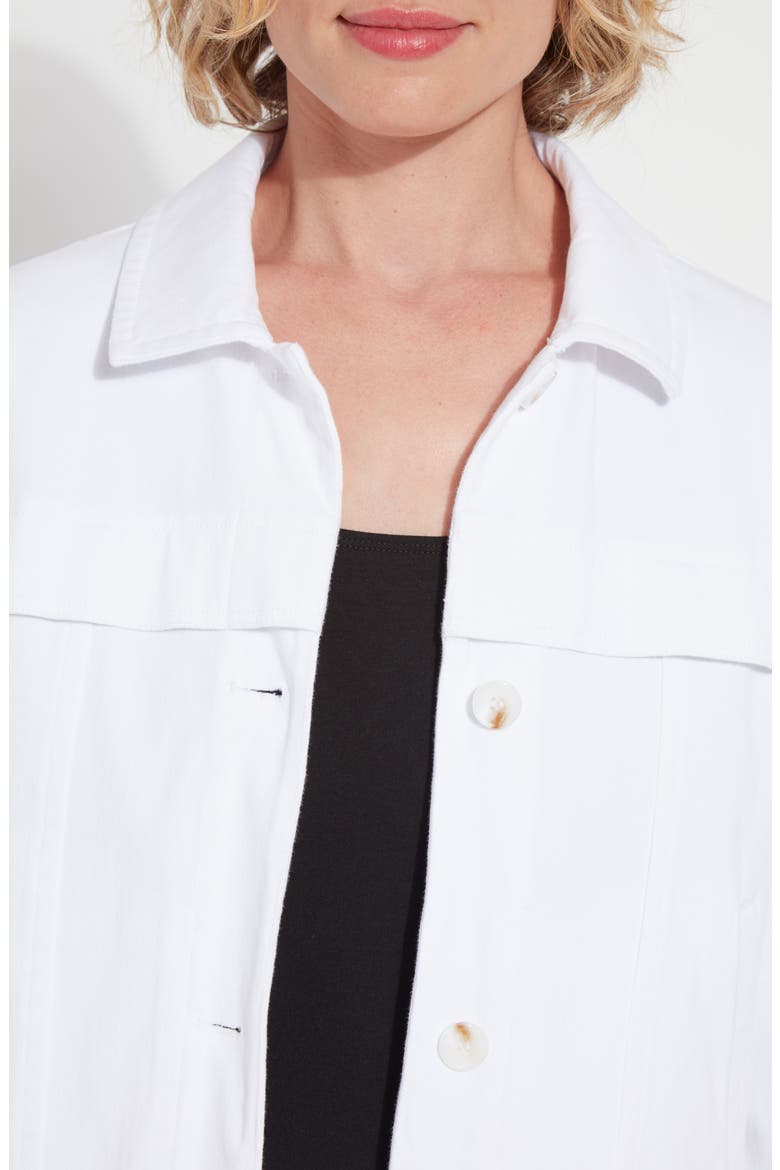 Remi Quarter Sleeve Denim Jacket, Alternate, color, WHITE