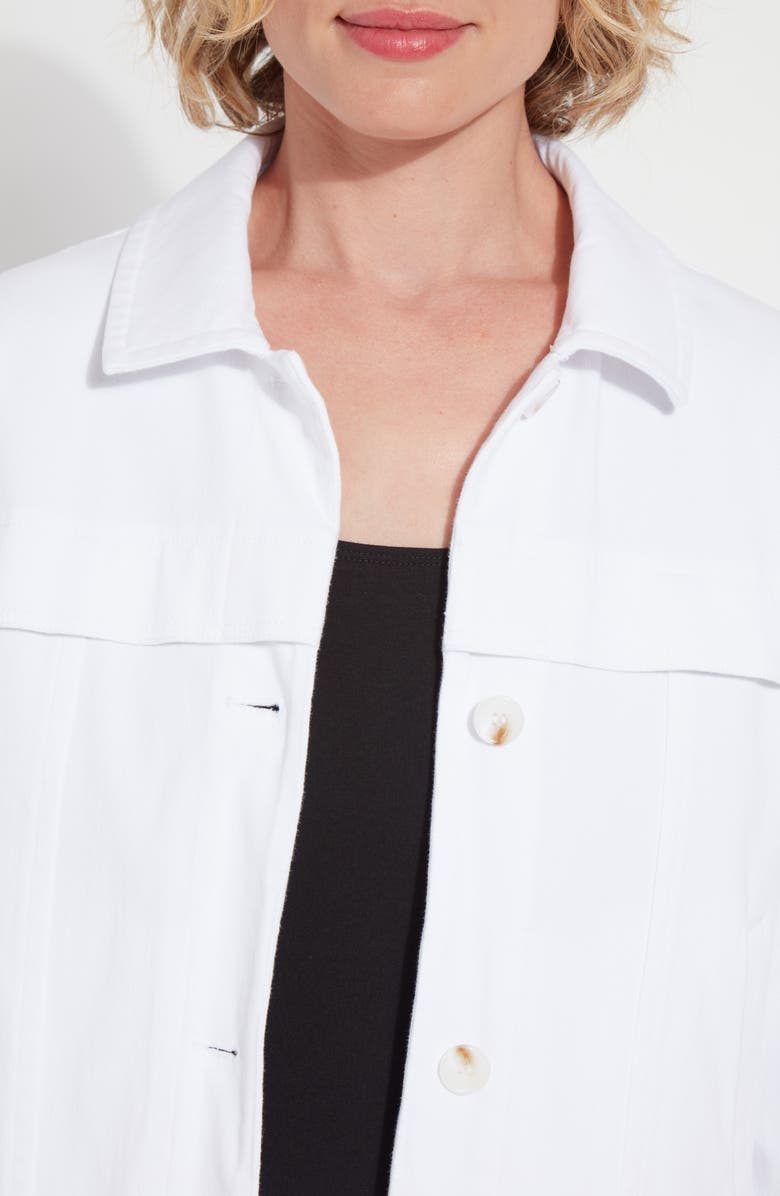 Lysse Remi Quarter Sleeve Denim Jacket, Alternate, color, White