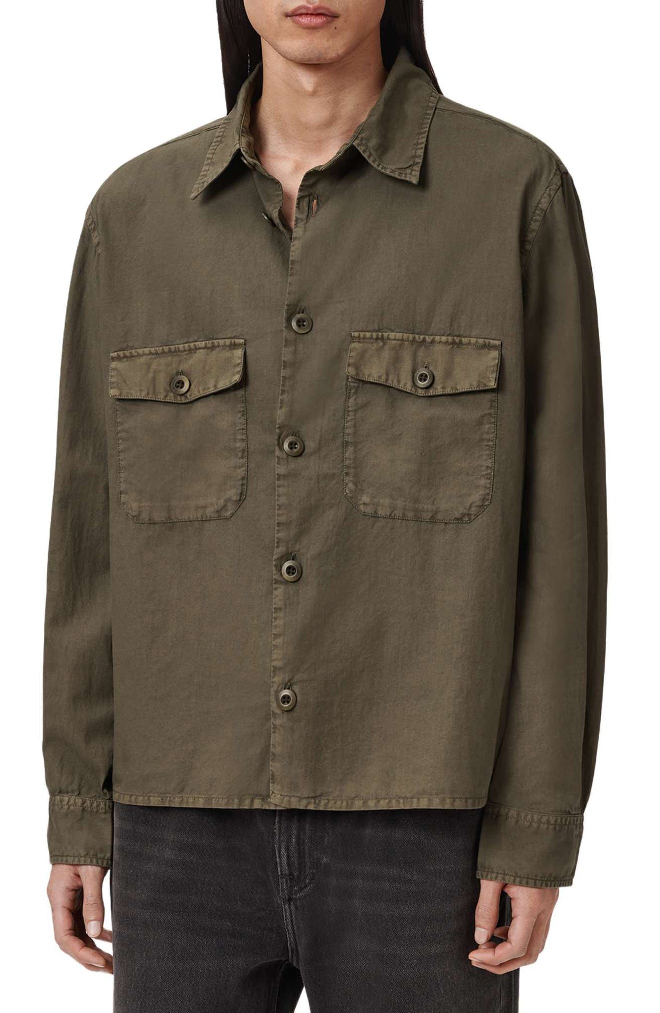 Allsaints Strand Button-up Shirt In Green