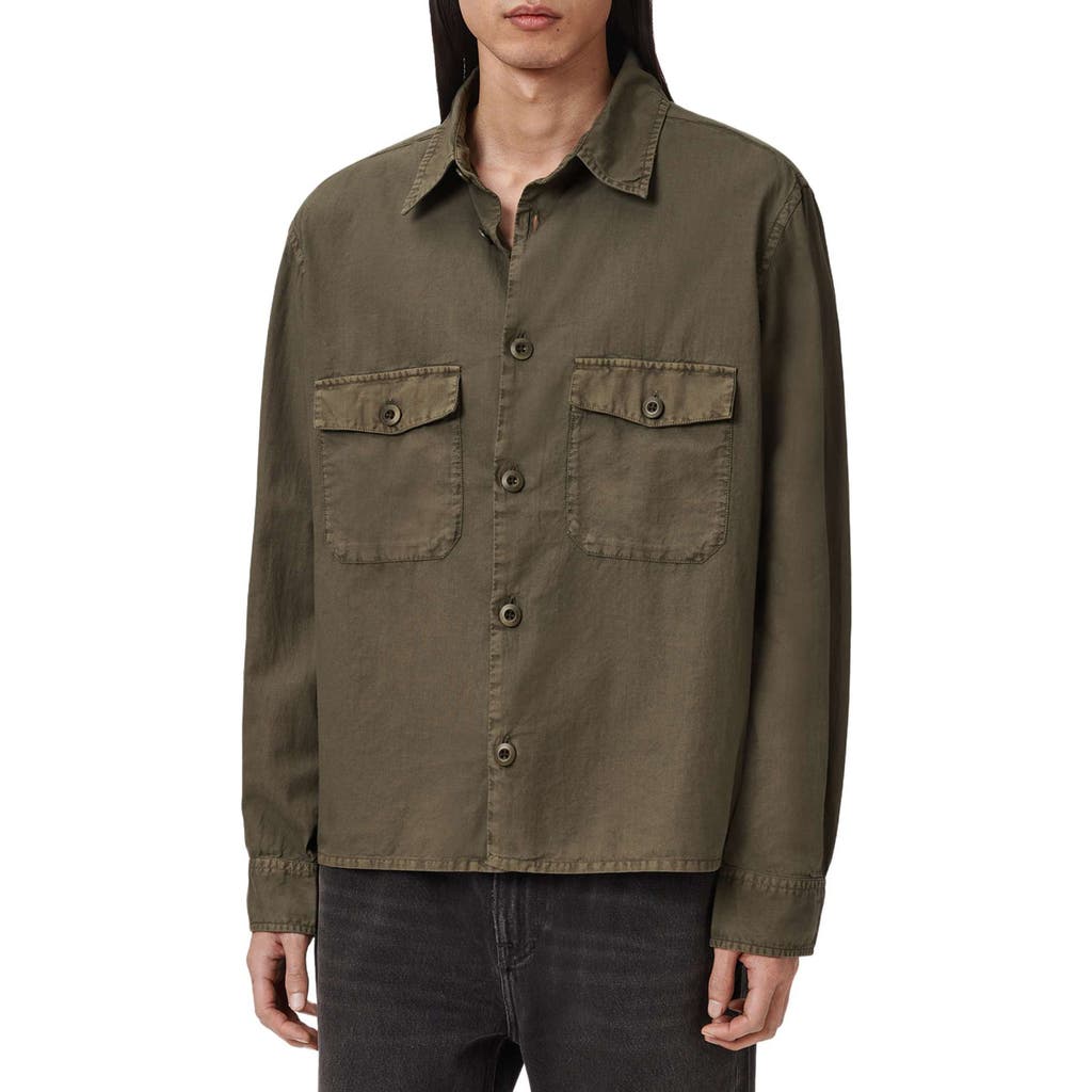 Allsaints Strand Button-up Shirt In Green