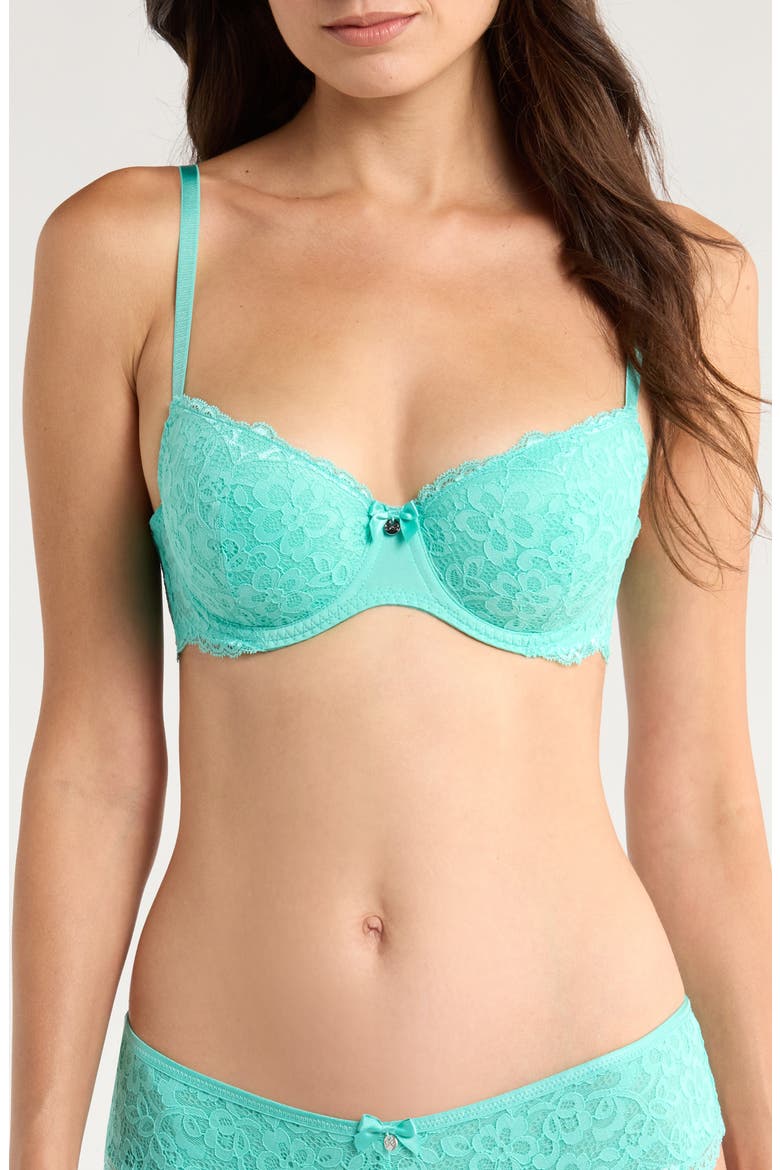Marine Lace Underwire Bra, Main, color, POOL BLUE
