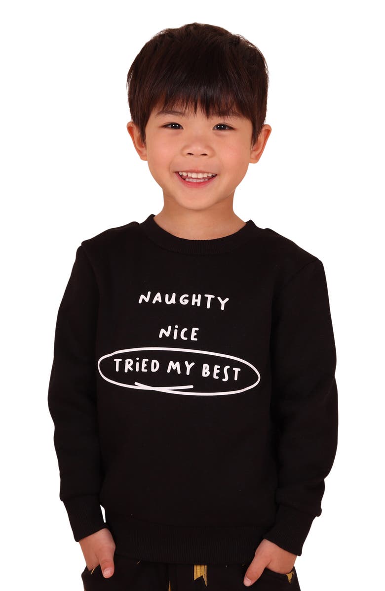 dot australia Kids' Santa Sweatshirt, Alternate, color, Black