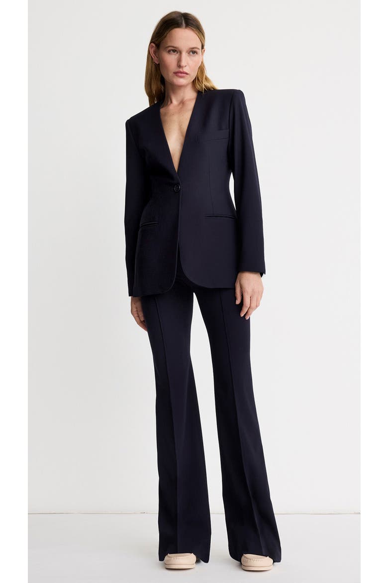 Collarless Blazer, Alternate, color, Navy Blue