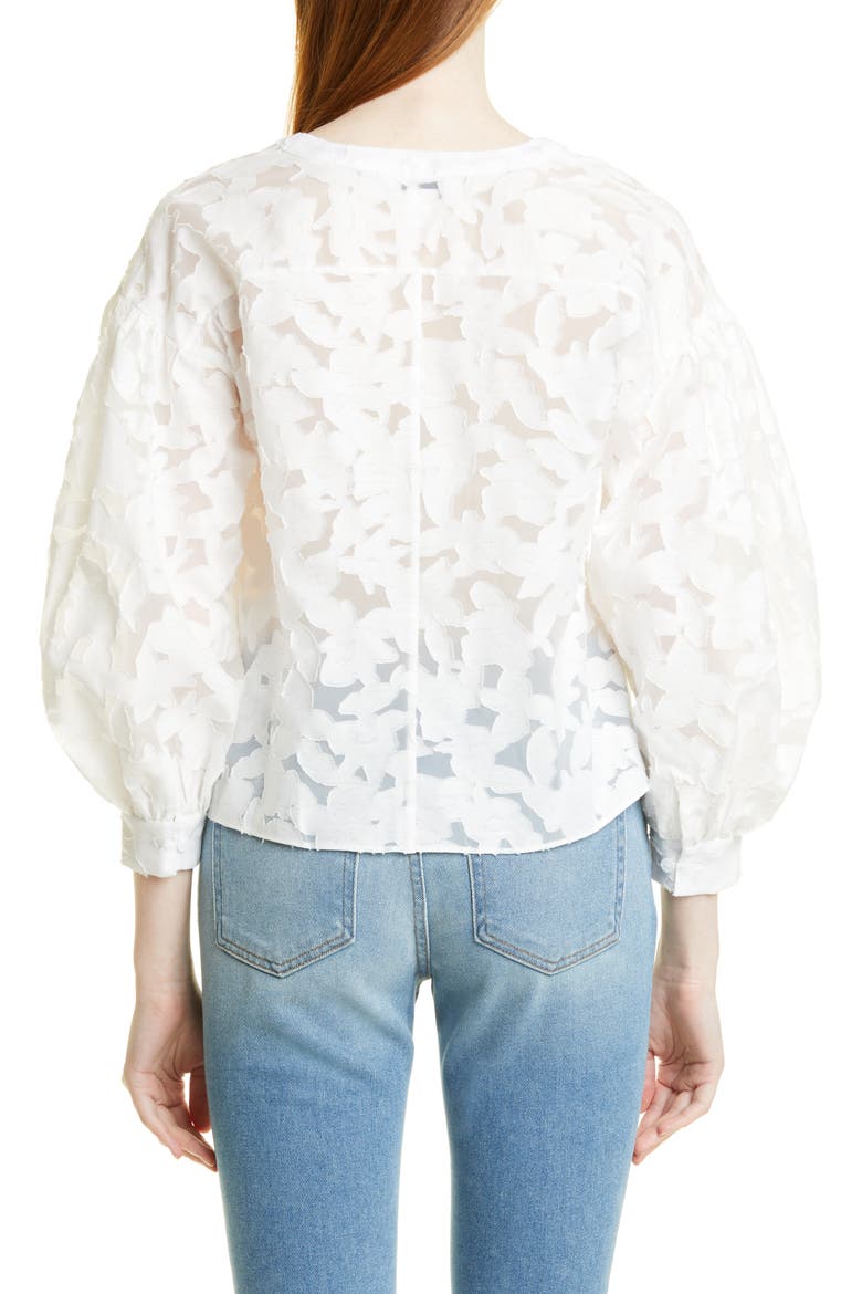 Sculptured Sleeve Top, Alternate, color, WHITE