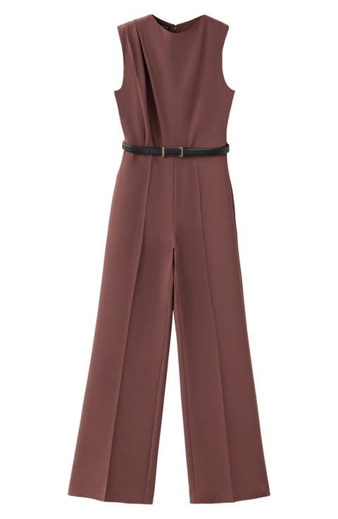 Sleeveless Belted Jumpsuit