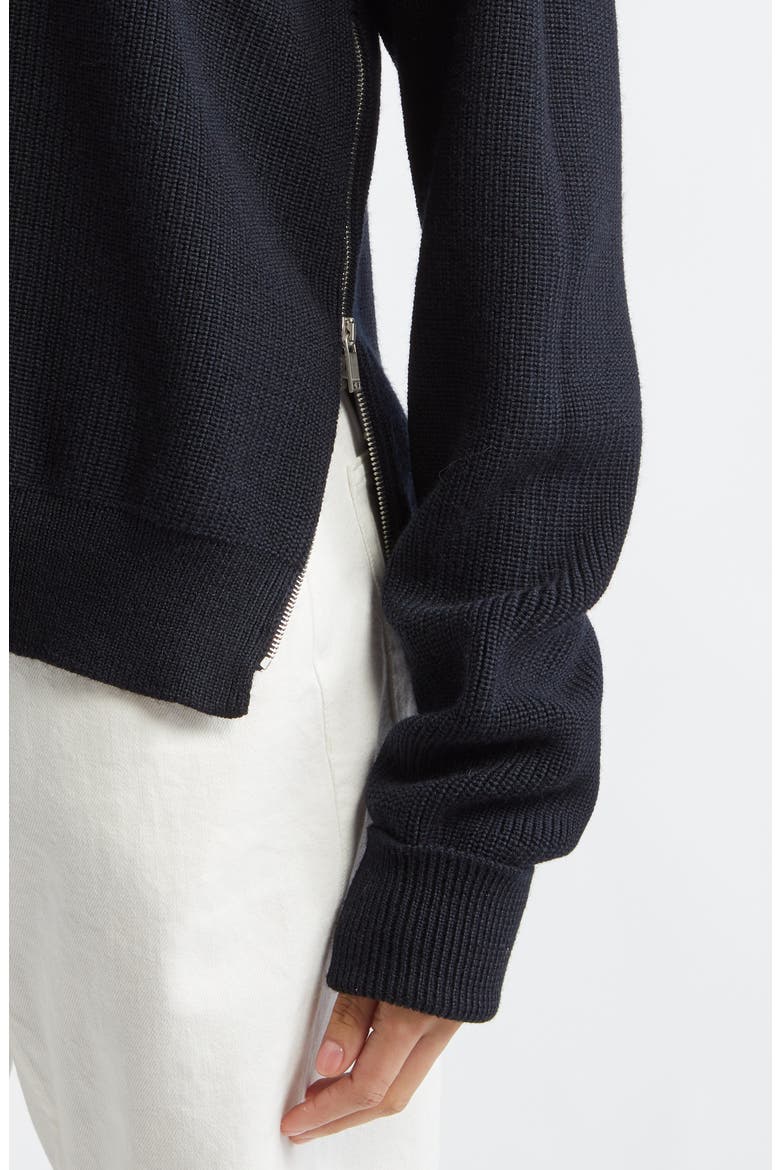 Side Zip Wool Sweater, Alternate, color, NAVY
