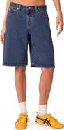 EDIKTED Oversize Low Rise Denim Bermuda Shorts