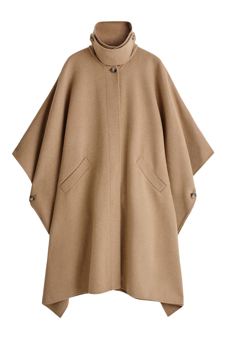 Wool Blend Double Cape, Alternate, color, BEIGE DARK