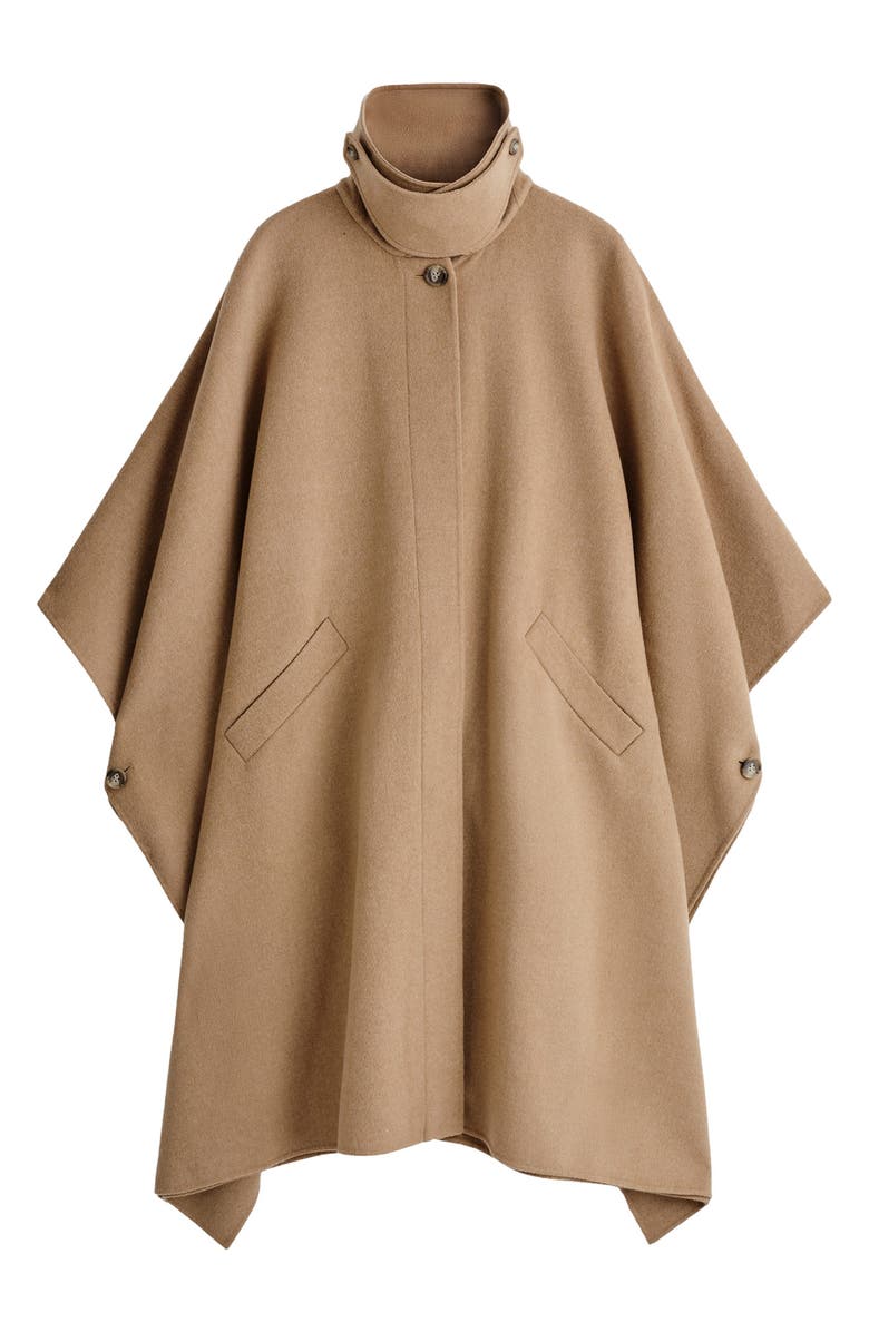 COS Wool Blend Double Cape, Alternate, color, Beige Dark