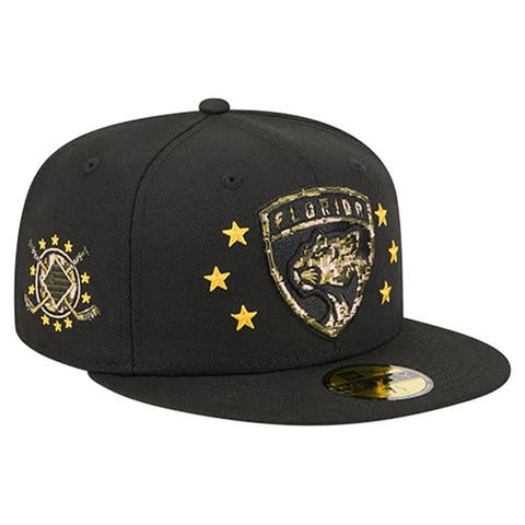 Men
s New Era  Black Florida Panthers Military Appreciation Digital Camo Stars 59FIFTY Fitted Hat
