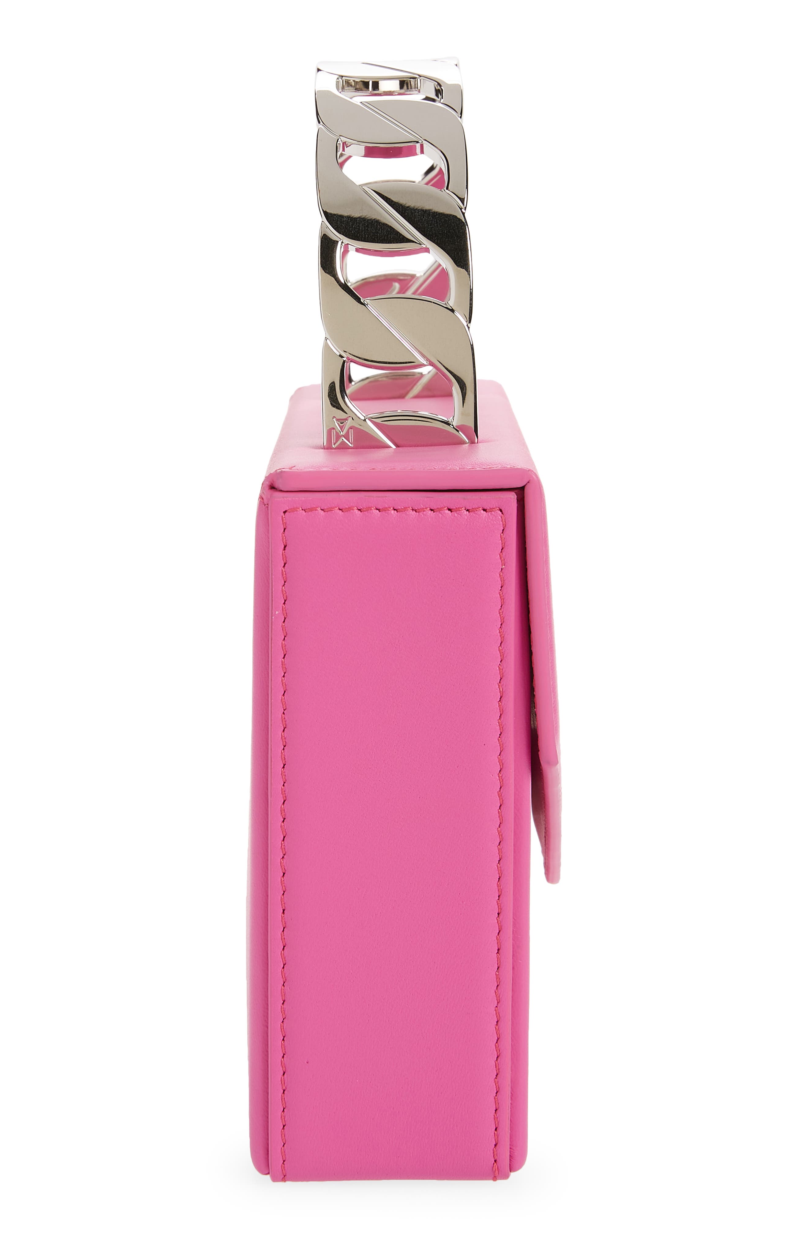 Amini Pernille Leather Top Handle Bag, Alternate, color, BABY PINK SILVER HANDLE