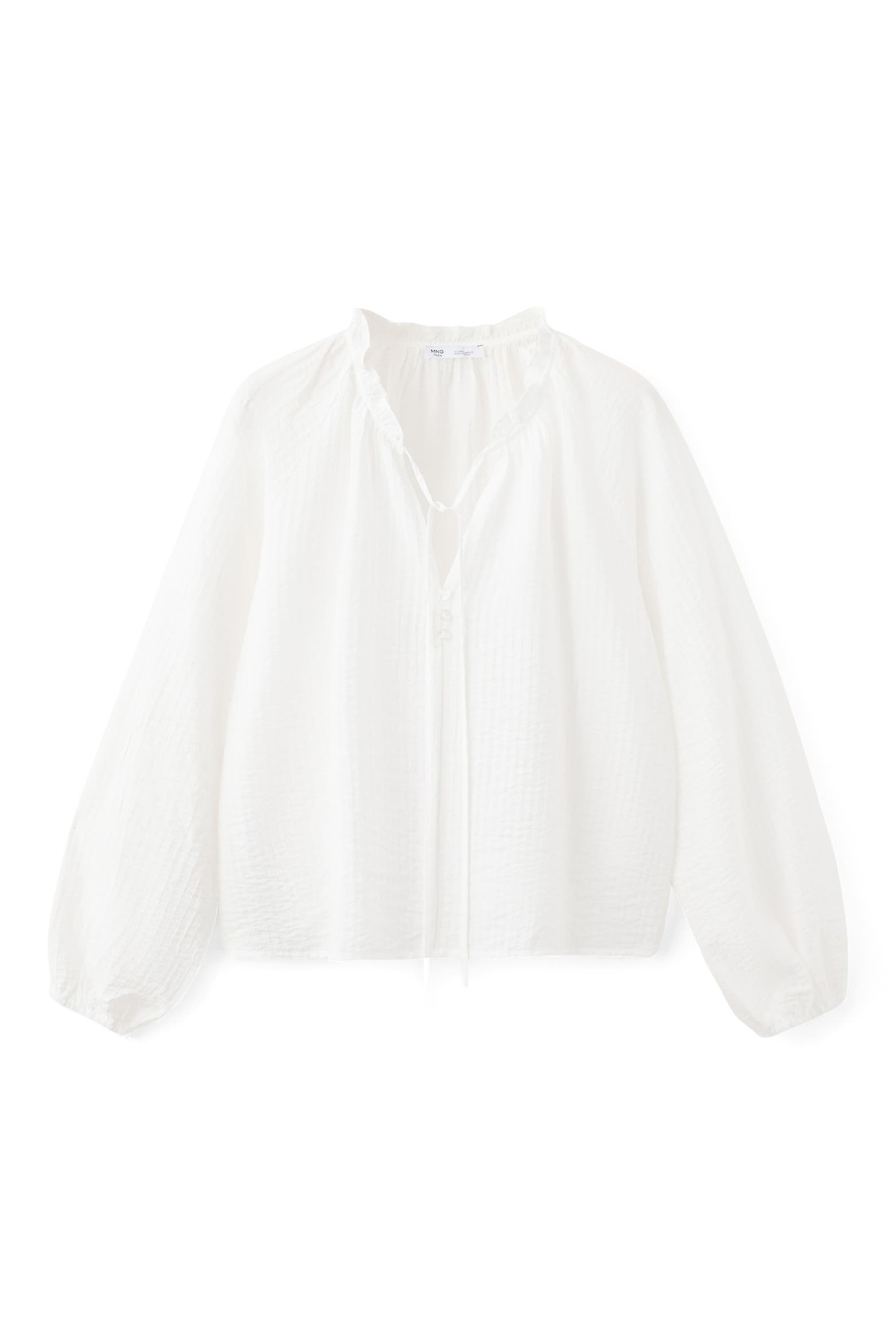 Roftop Texture MANGO TEEN Bow Texture Top (Women) | Nordstrom