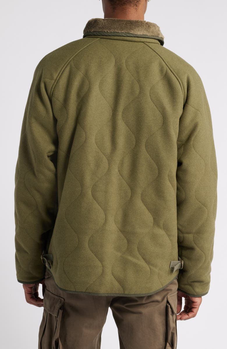 Alpha Industries Quilted Wool Blend Deck Jacket, Alternate, color, Green