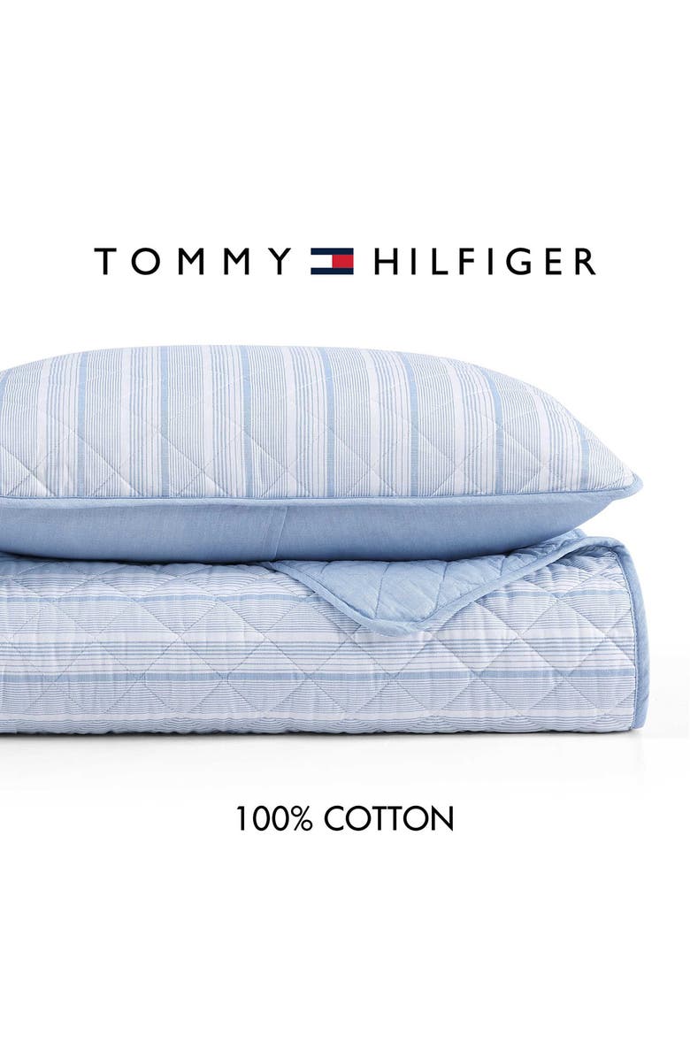 Tommy Hilfiger Sailing Stripe Quit & Shams Set, Alternate, color, White/ Dark Kentucky Blue