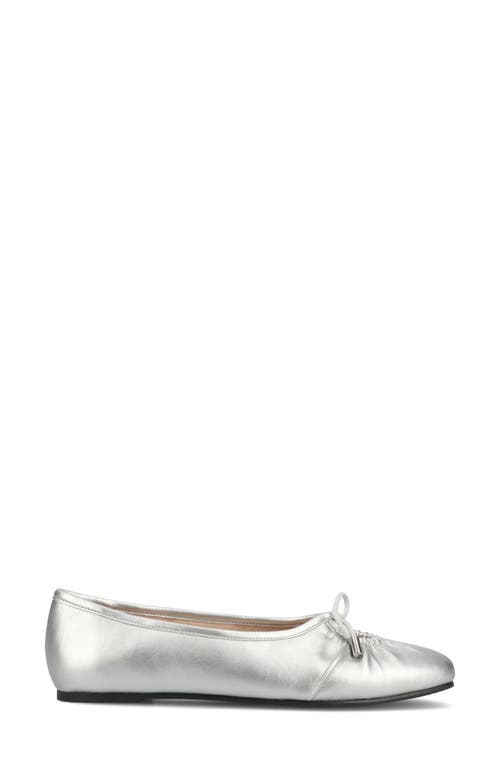 Journee Collection Callee Keyhole Square Toe Flat In Silver