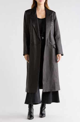 FRAME Tailored Double Breasted Leather Coat