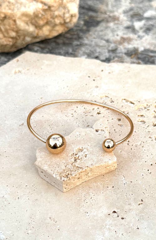 Adornia Plated Spheres Cuff Bracelet In Gold