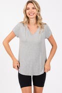 PinkBlush Basic V-Neck Short Sleeve Top