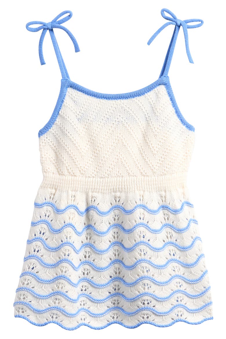 Kids' Pointelle Tank, Main, color, EGRET VISTA BLUE