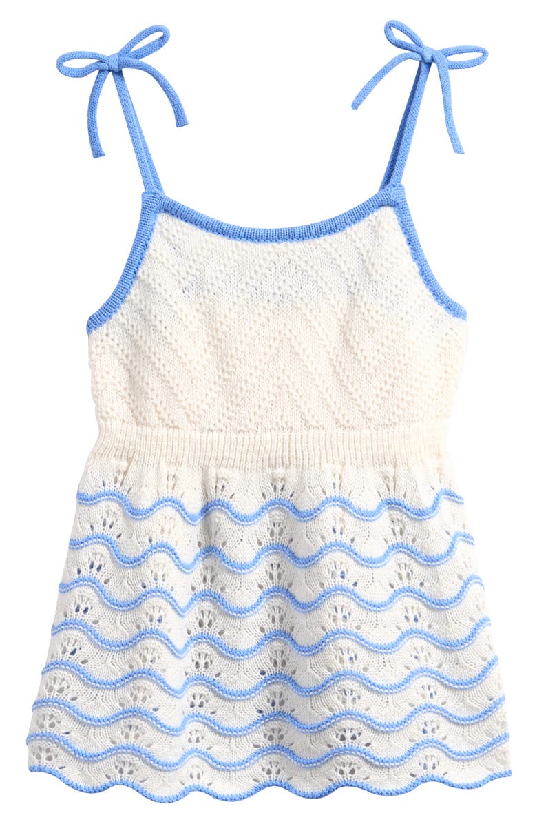 Freshman Kids' Pointelle Tank, Main, color, Egret Vista Blue