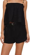 Bella Dahl Belted Eyelet Linen Blend Shorts