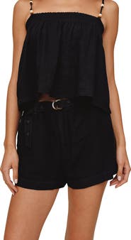 Bella Dahl Belted Eyelet Linen Blend Shorts