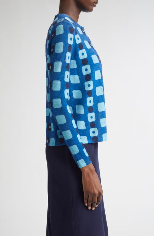 St John St. John Collection Geo Print Wool Cardigan