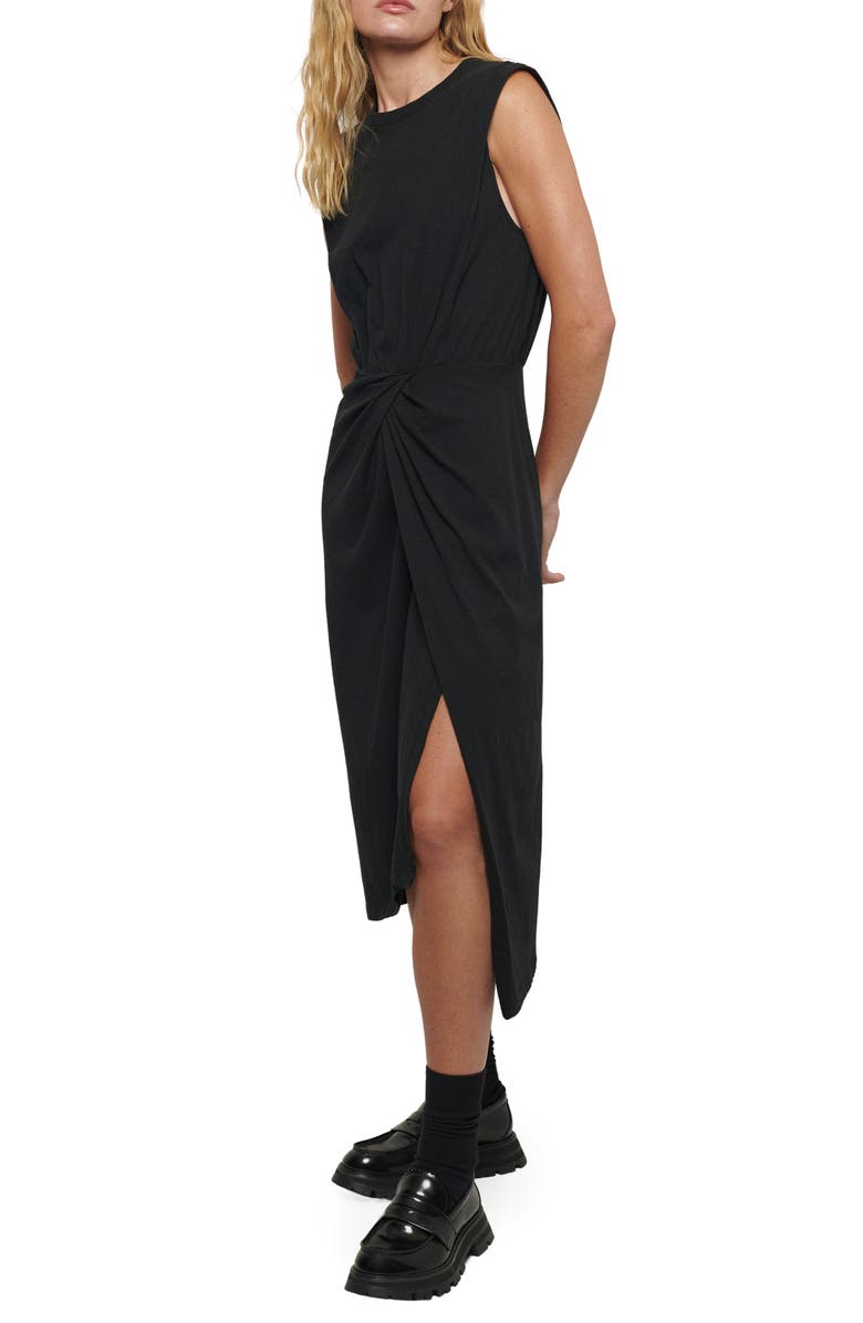 Derek Lam 10 Crosby Landry Sleeveless Twist Waist Cotton Dress, Alternate, color,