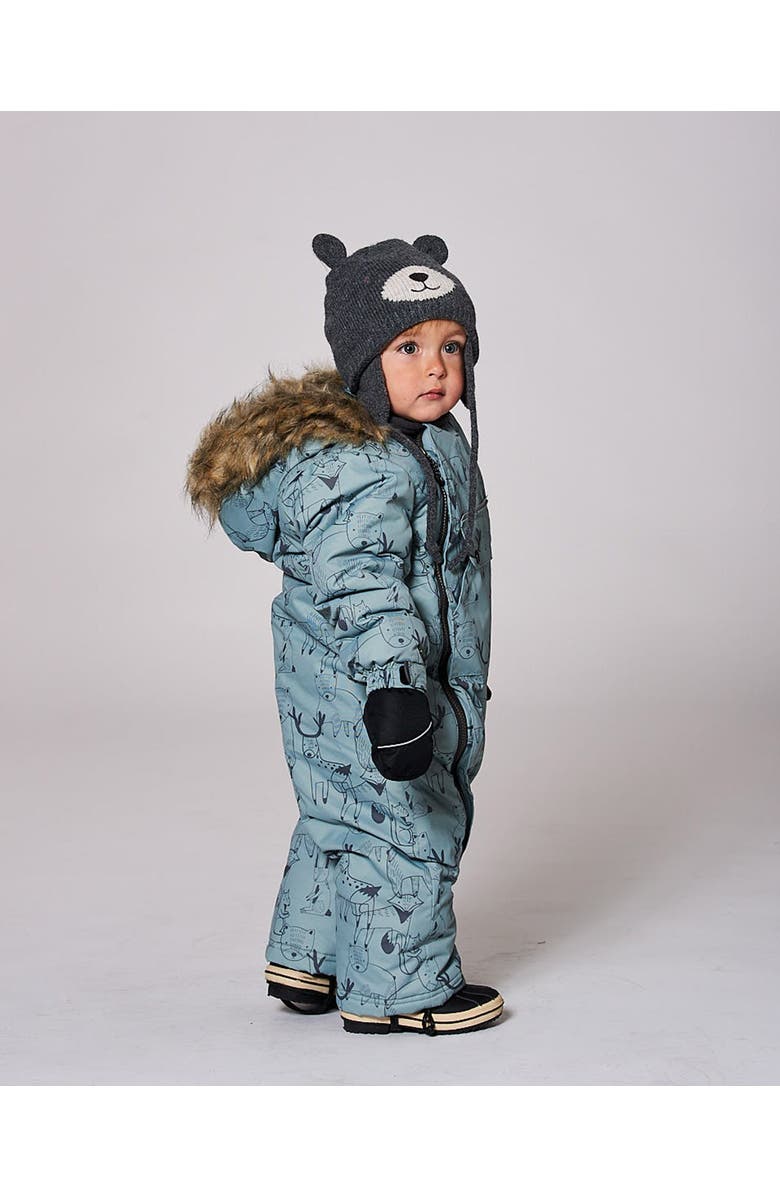 Deux par Deux Lined Knit Hat with Ears, Main, color, Gray