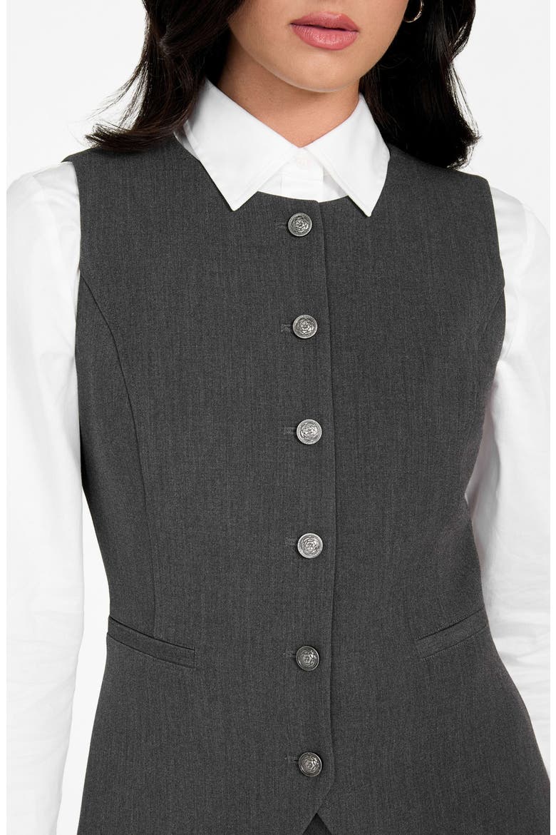 Isabeau Button-Up Vest, Alternate, color, GREY LIGHT