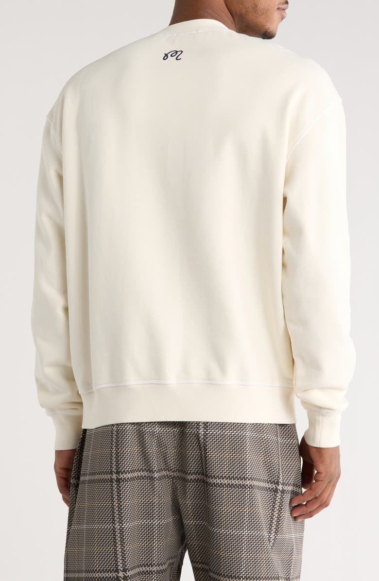 Malbon Golf Grayson Logo Cotton Sweatshirt, Alternate, color, Beige