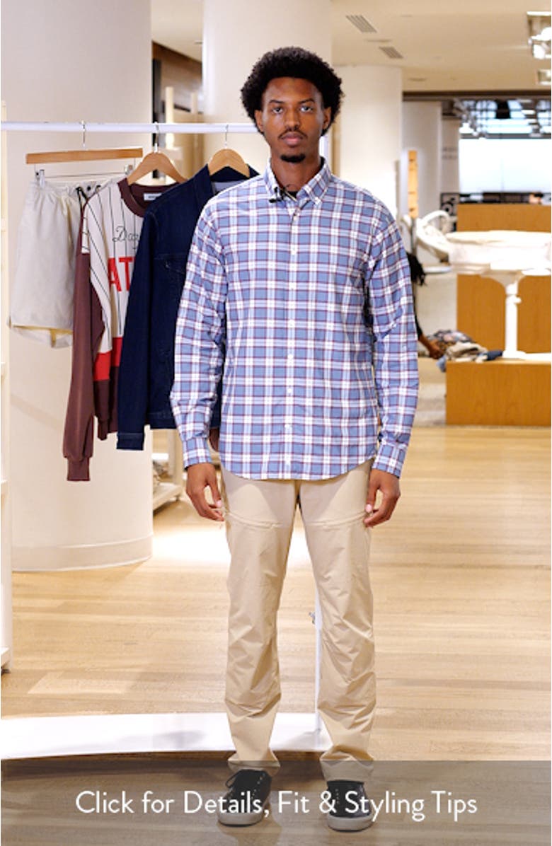 Feldy Plaid Stretch Button-Down Shirt, sales video thumbnail