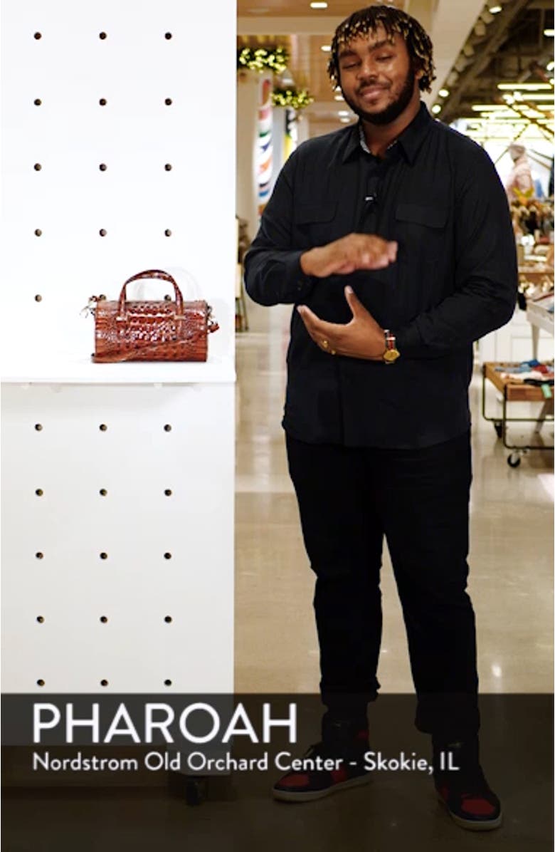 Claire Croc Embossed Leather Top Handle Bag, sales video thumbnail