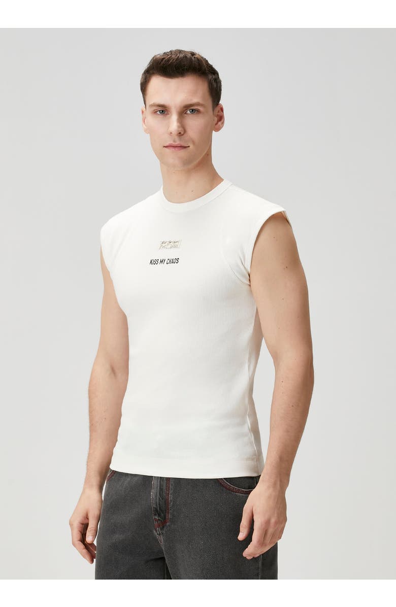 PCFG Cotton Rib Tank Top With Patch, Alternate, color, White