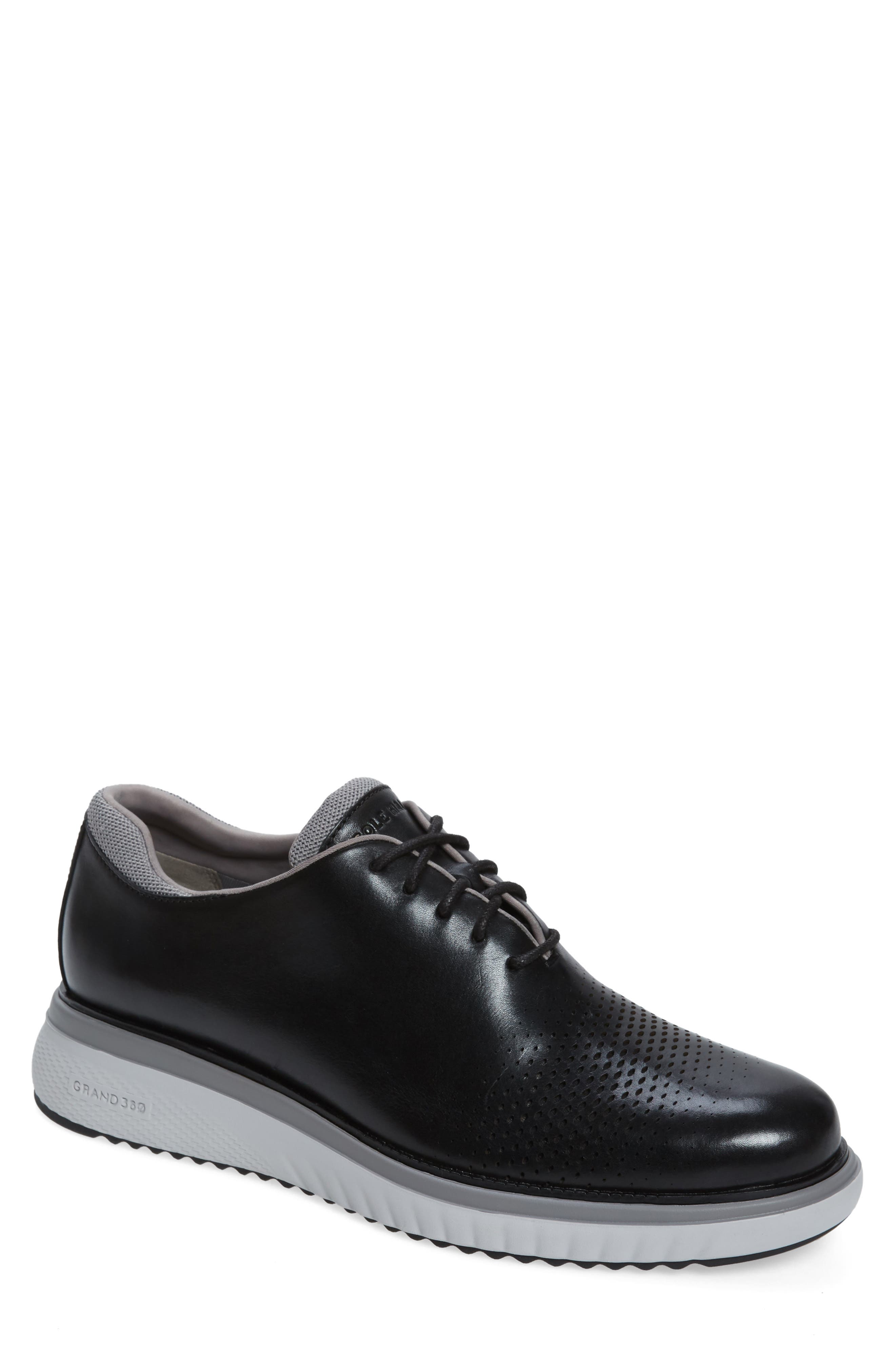 ZerøGrand Eon Wingtip, Main, color, BLACK LEATHER/ WHITE